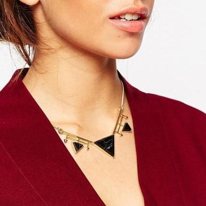 Personality Geometric Triangle Pendant Necklace