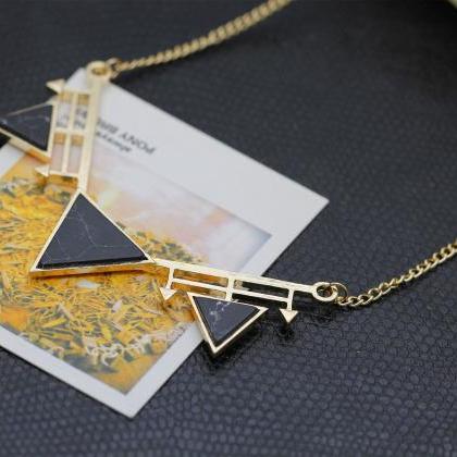 Personality Geometric Triangle Pendant Necklace