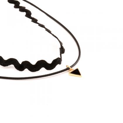 Joker Geometry Triangle Double Layers Necklace