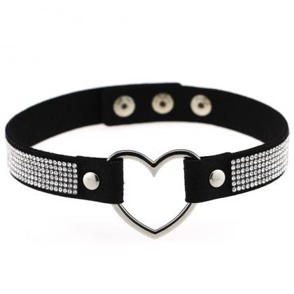 Sexy Punk Heart Leather Collars Necklace