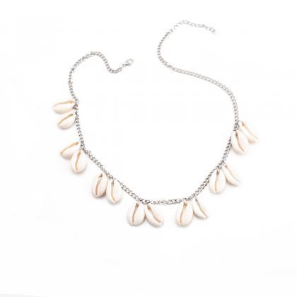 Natural Shell Short Clavicle Necklace