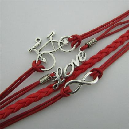 LOVE Bike Hand-made Leather Cord Br..