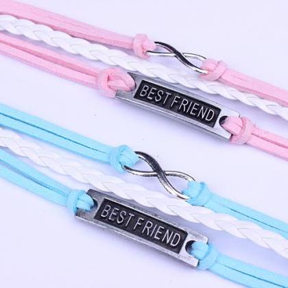 Friend Leather Cord Woven Friendship Bracelet