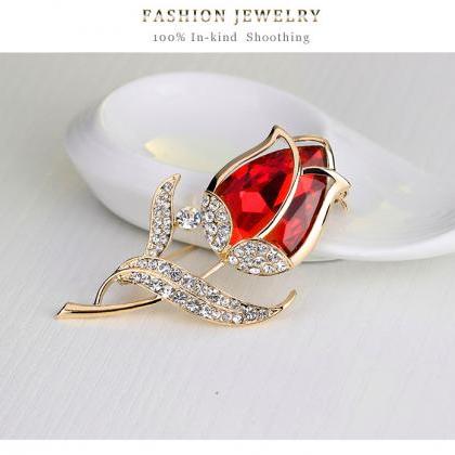 Fashion flower tulip glass diamond ..