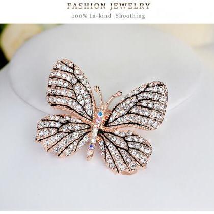 High-grade Butterfly Full Diamond Brooch