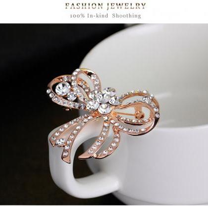 Korean fashion fresh diamond bow br..