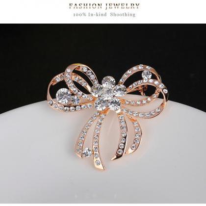 Korean fashion fresh diamond bow br..