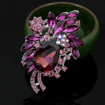 High-end Multi-color Diamond Brooch