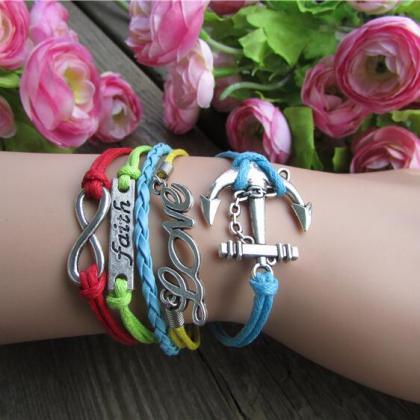 Colorful Anchor Love 8 Romantic Hand-made Cord..