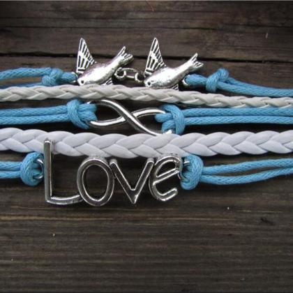 Classic Love Dove Eight Hand-made Leather Cord..