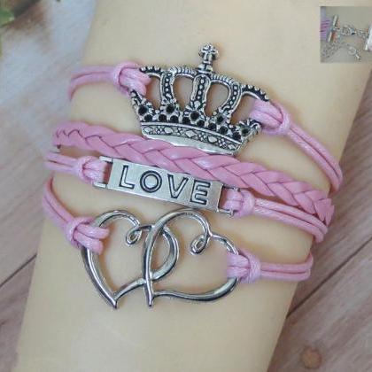 Beautiful Crown Pattern Love Bracelet