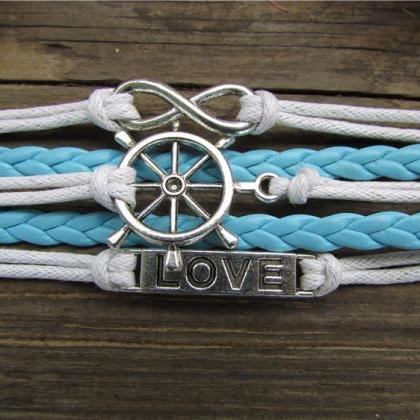 Romantic Rudder Love Multielement Woven Bracelet