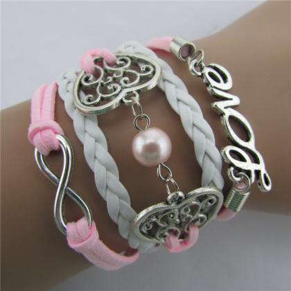 Exquisite Hollow Out Heart Pearl Bracelet