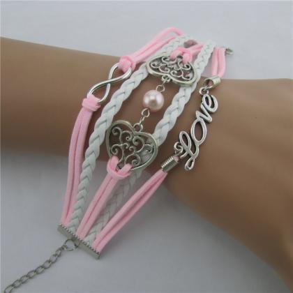 Exquisite Hollow Out Heart Pearl Bracelet