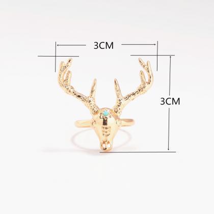 Fashion National Style Deer Head Ring