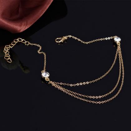 Style Crytal Single Anklet
