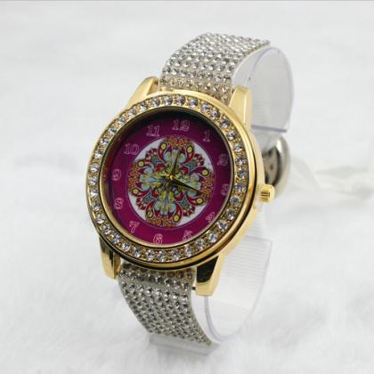 Crystal Print Colorful Watch