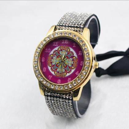 Crystal Print Colorful Watch
