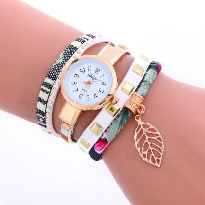 National Style Leaf Pendant Watch