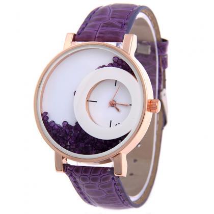 Colorful Quicksand Small Dial Leather Watch
