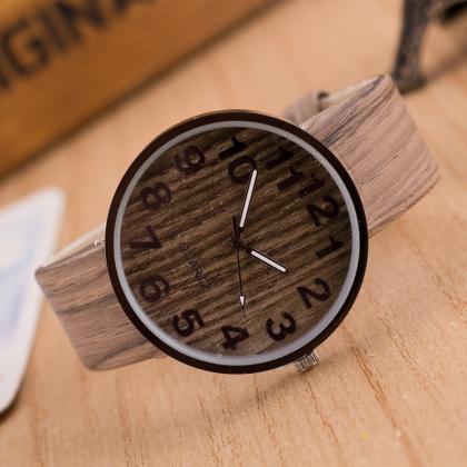 Personality Wood Grain Print Popular Watch