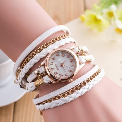 Crystal Woven Multilayer Watch