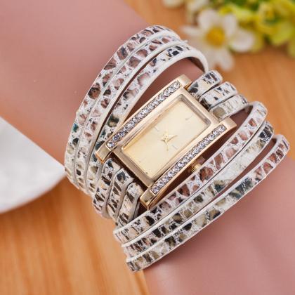 Square Crystal Dial Multilayer Watch