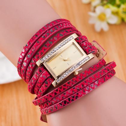 Square Crystal Dial Multilayer Watch