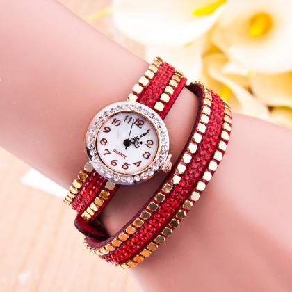 Cool Rivet Woven Bracelet Watch