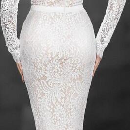 Beautiful White Off Shoulder Lace Mermaid Dress