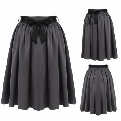 Women High Waisted Solid Flare Casual Pleated..