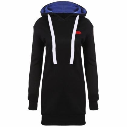 Women Casual Hooded Long Sleeve Solid Loose Over..