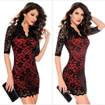 Sexy Lace Bodycon Short Dress on Luulla