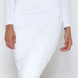 Long Sleeve Oblique Neck Bodycon Dress