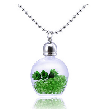 Essential Oil Bottle Glass Silver Flower Lovers..