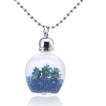 Essential Oil Bottle Glass Silver Flower Lovers..