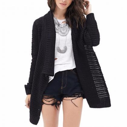 Leisure Hollow-out Irregular Ladies Knitted..