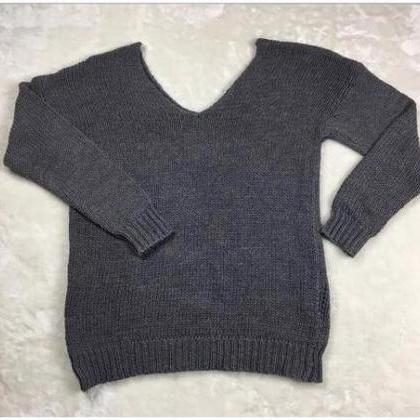 Fashion Casual Chunky Knit Loose One Shoulder..