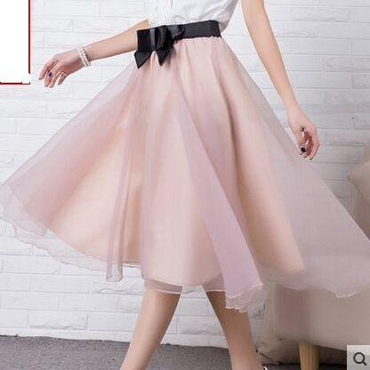 Sweet Bowknot Multi-layer A-line Pleated Tulle..
