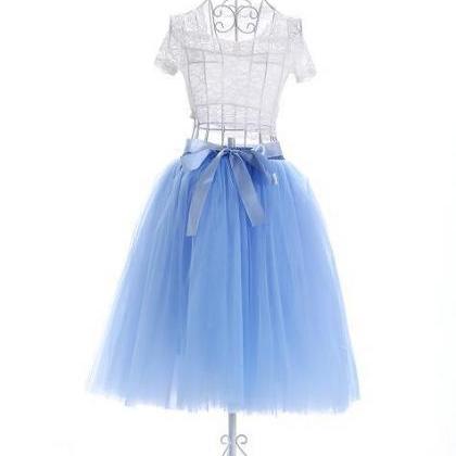 Fashion Multi-layer Pure Color A-line Tulle Skirt