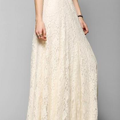 High Waist Hollow Out Lace Slim Full Skirt