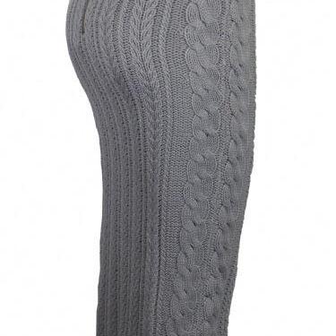 Pure Color Knit Braid Slim Knee-length Skirt