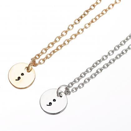 Simple Fashion Semicolon Necklace Pendant