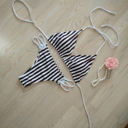 The Explosion Of Stripes Two Pieces Swimwear