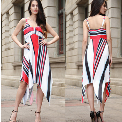 Fashion Summer Big Code Wrapped Chest Dresses