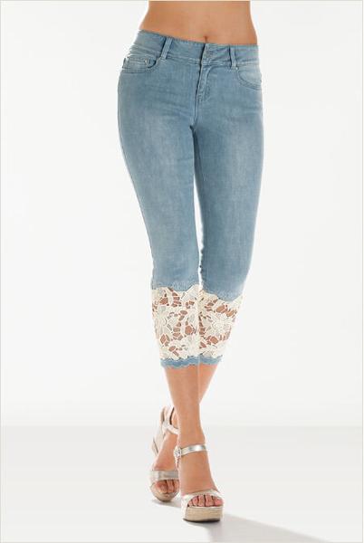 Women Denim Cropped Pants Jeans Ladies Capri 3/4 Length Stretch Trousers AU  8-16 | eBay