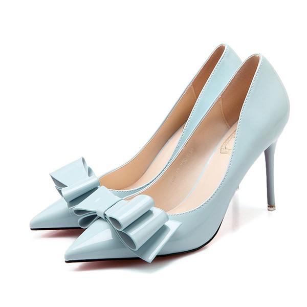Pointed Toe Bowknot Decorate Stiletto Low Heels Party Shoes