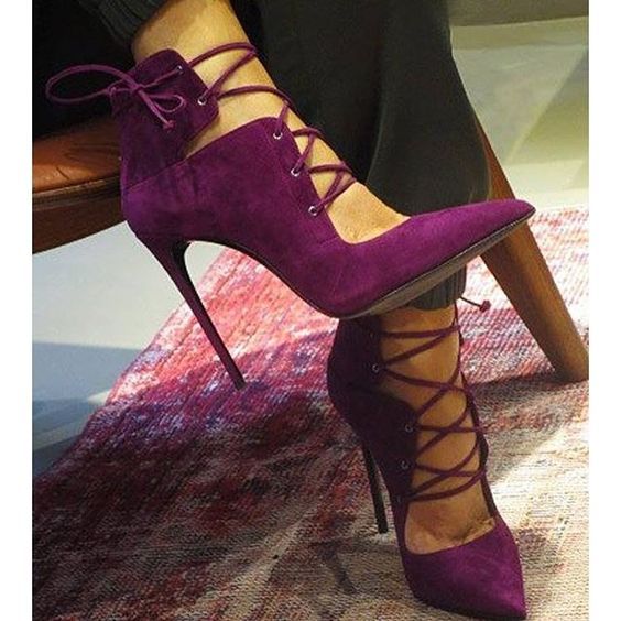 Lace Up Pointed Toe Super High Stiletto Highs on Luulla
