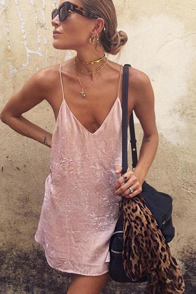 Spaghetti strap dress loose hot sale