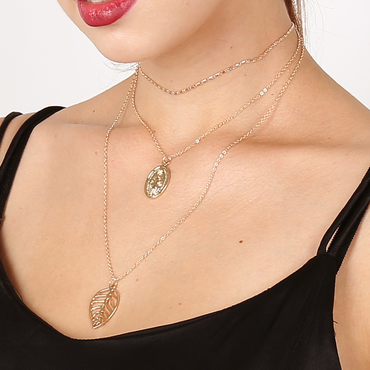 Religious Multilayer Virgin Leaves Necklace